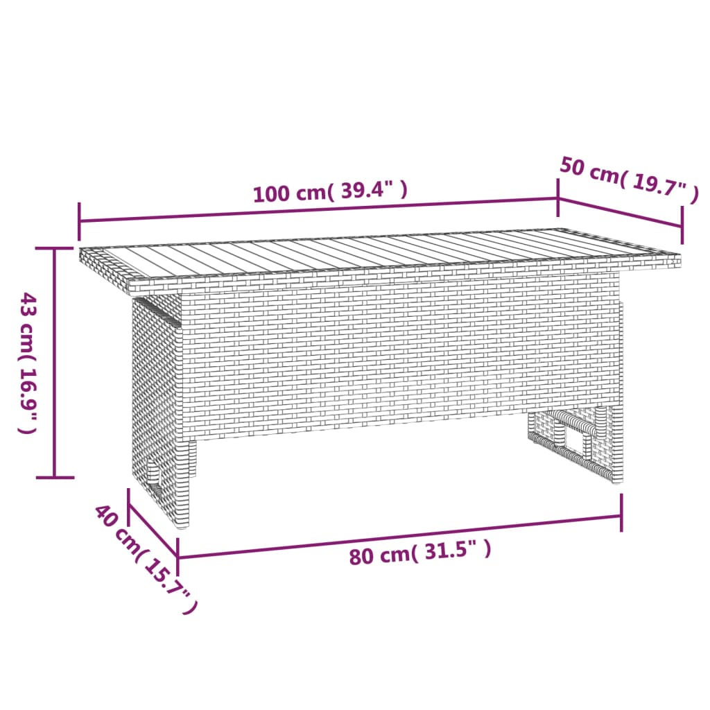 vidaXL 4 Piece Garden Lounge Set with Cushions Grey Poly Rattan