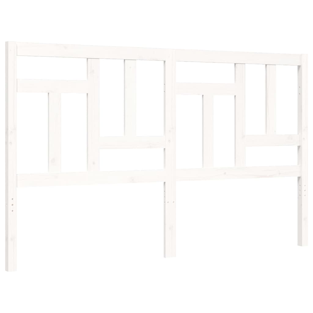 vidaXL Bed Frame without Mattress White King Size Solid Wood