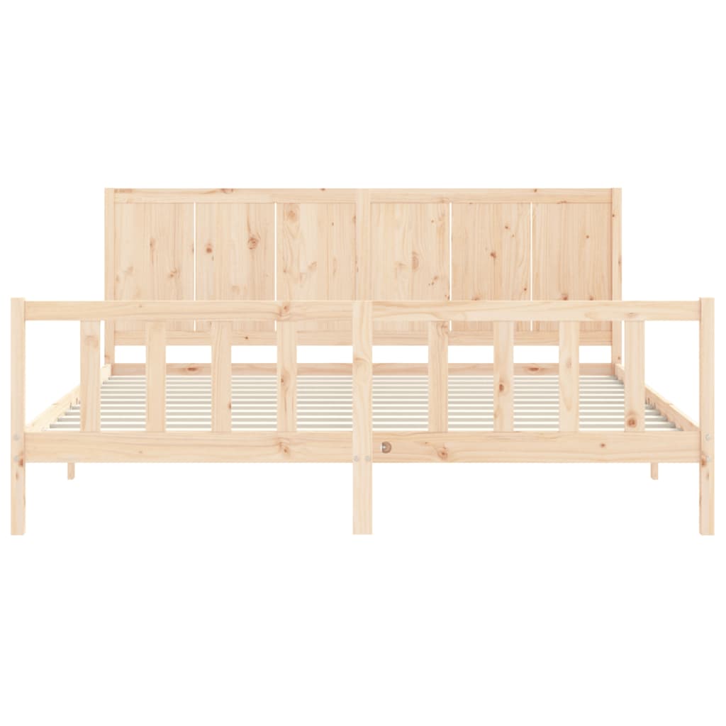 vidaXL Bed Frame without Mattress Super King Size Solid Wood Pine