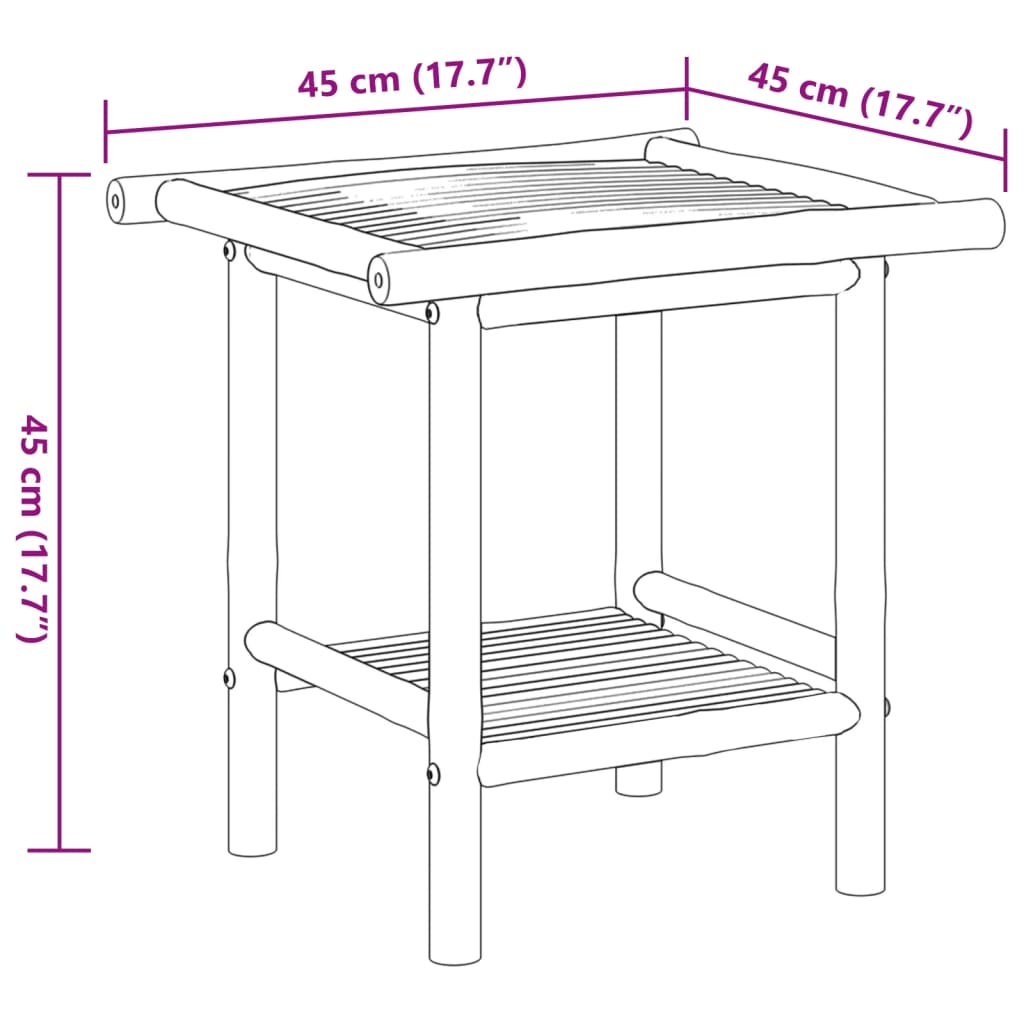 vidaXL Coffee Table 45x45x45 cm Bamboo