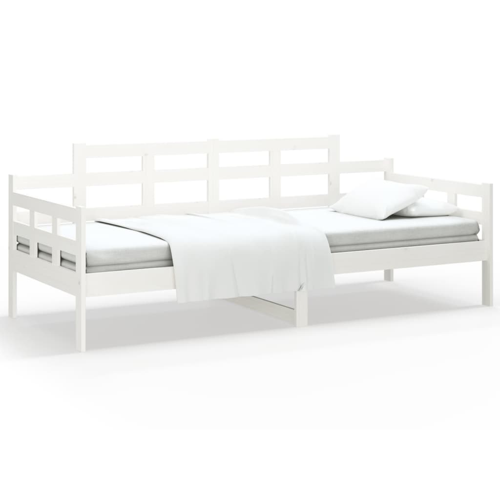 vidaXL Day Bed without Mattress White Solid Wood Pine 90x190 cm Single