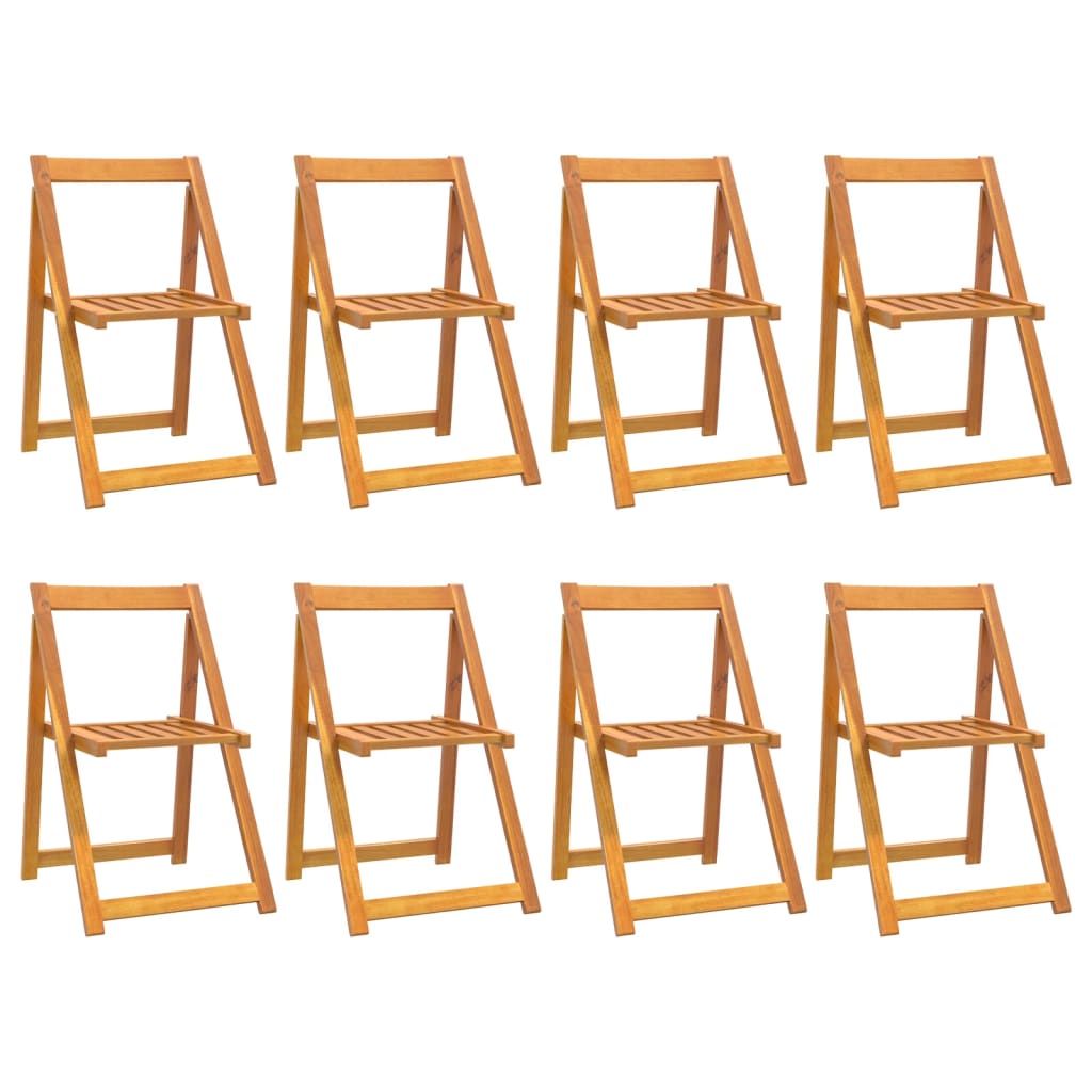 vidaXL Folding Garden Chairs 8 pcs Solid Wood Acacia