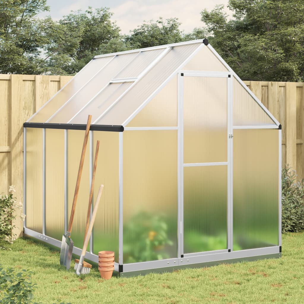 vidaXL Greenhouse with Base Frame Silver 224x169x202 cm Aluminium