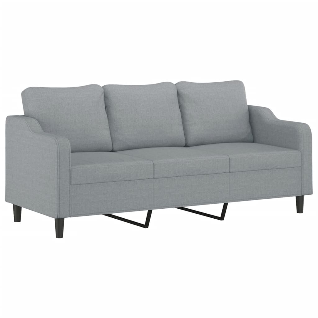 vidaXL 2 Piece Sofa Set with Pillows Light Grey Fabric