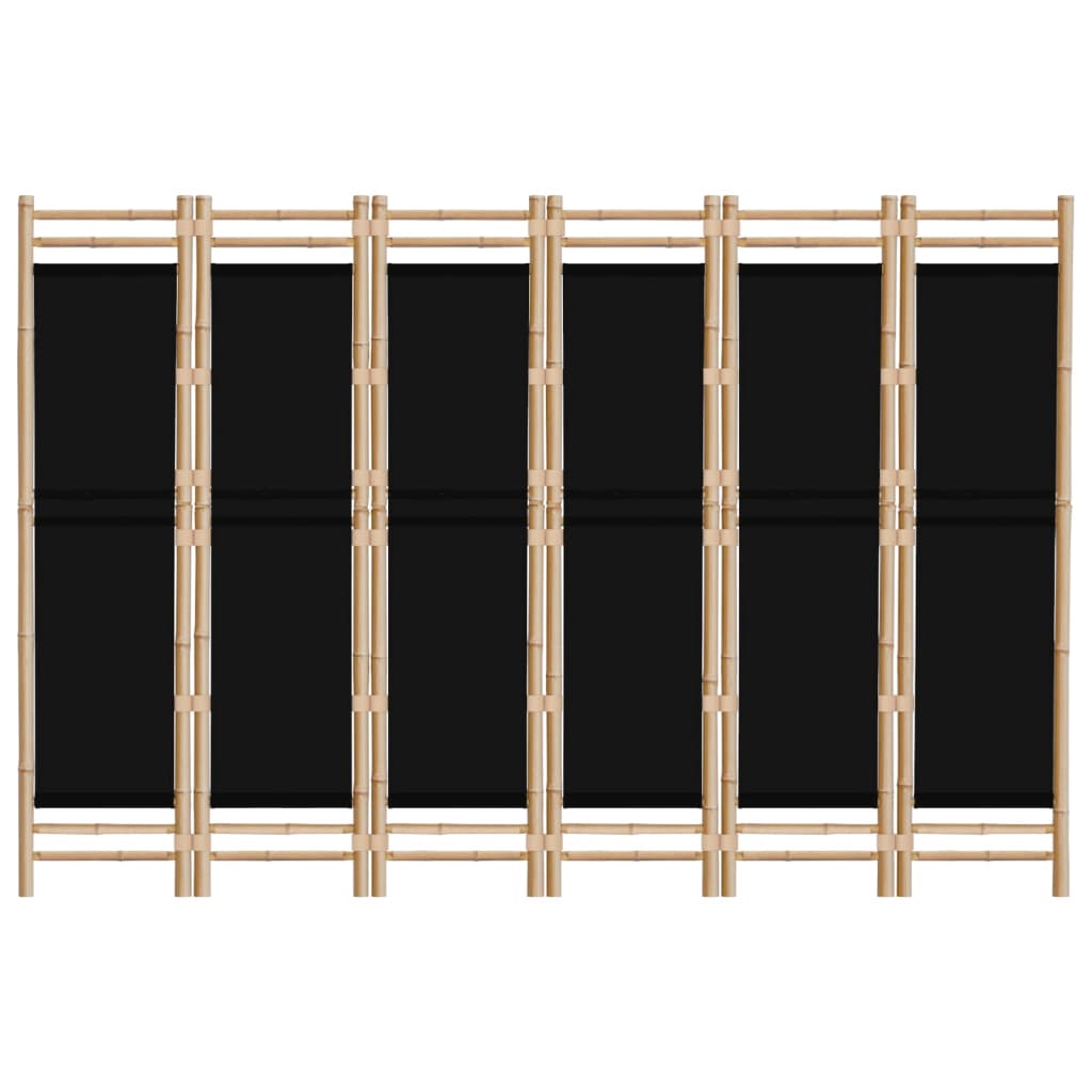 vidaXL Folding 6-Panel Room Divider 240 cm Bamboo and Canvas