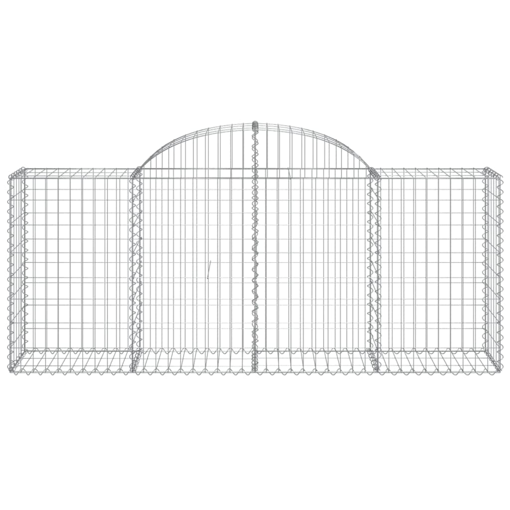 vidaXL Arched Gabion Baskets 3 pcs 200x50x80/100 cm Galvanised Iron