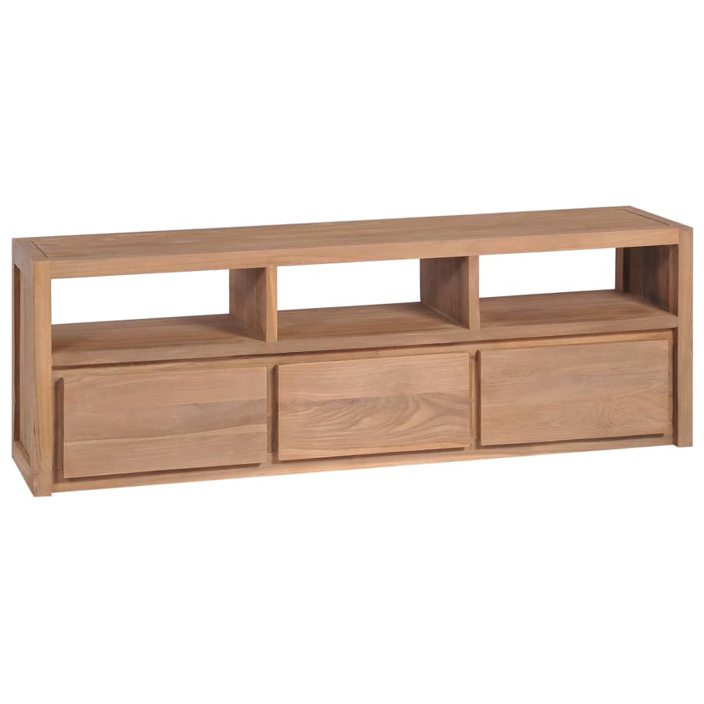 vidaXL TV Cabinet Solid Teak Wood with Natural Finish 120x30x40 cm