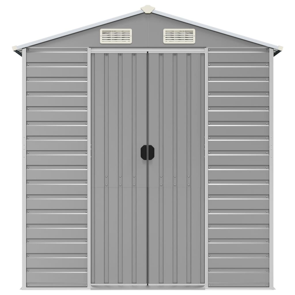 vidaXL Garden Shed Light Grey 191x810x198 cm Galvanised Steel