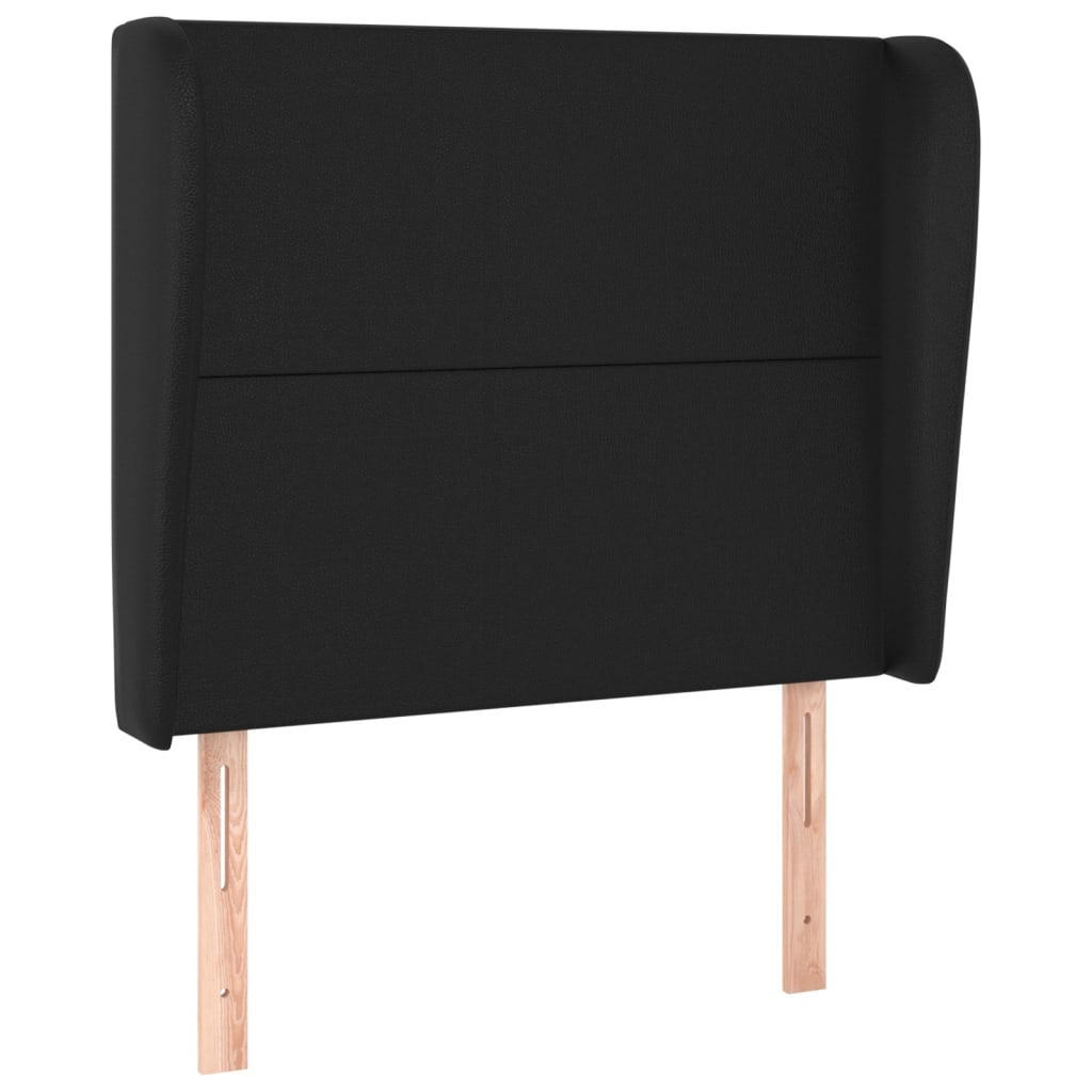 vidaXL Headboard with Ears Black 103 cm Faux Leather