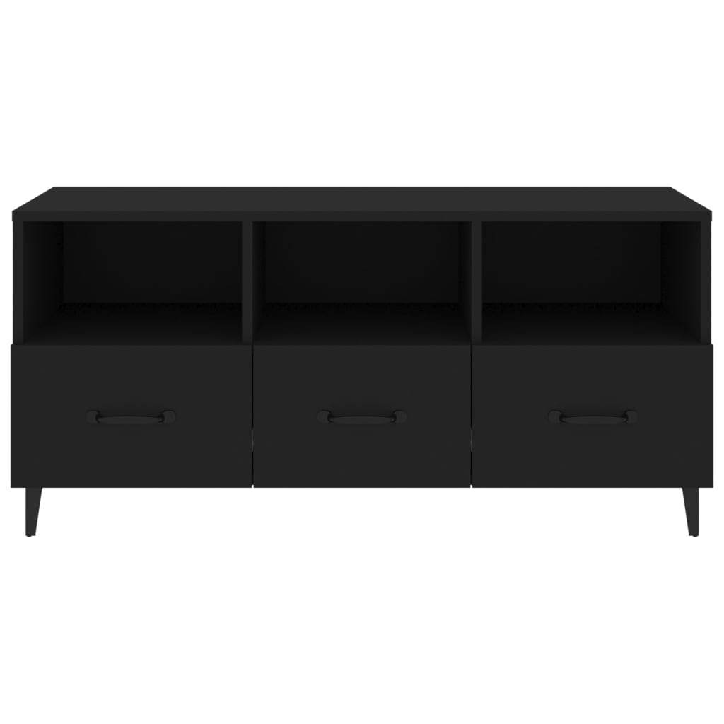 vidaXL TV Cabinet Black 102x35x50 cm Engineered Wood