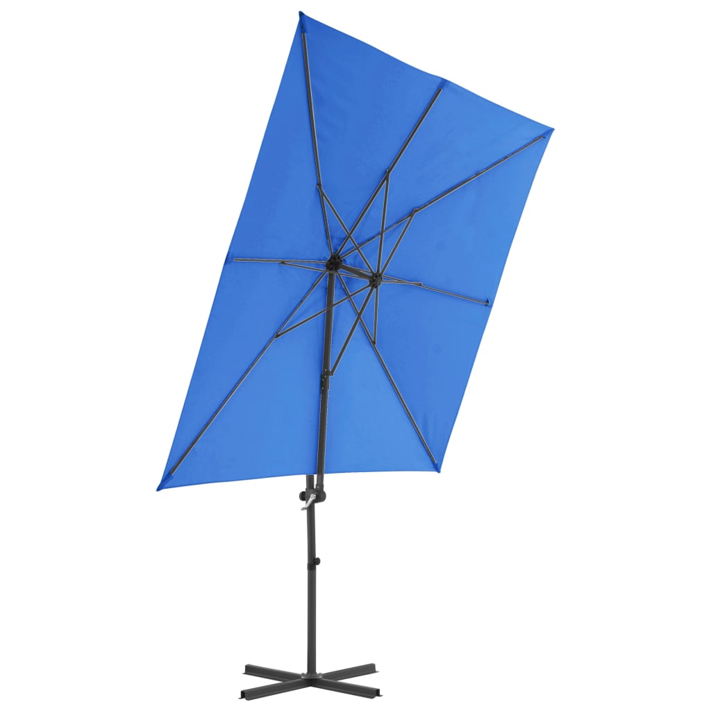 vidaXL Cantilever Garden Parasol with Steel Pole Azure Blue 250x250 cm