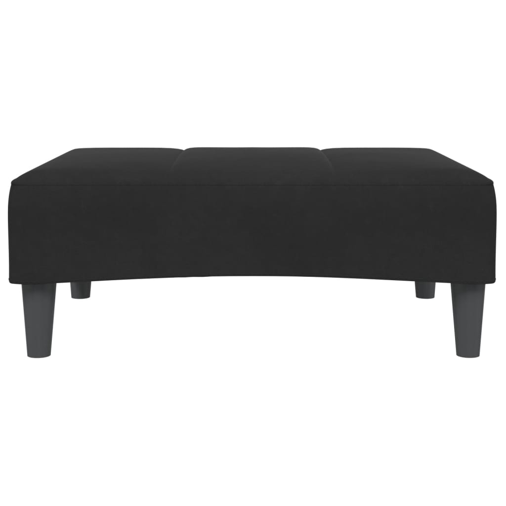 vidaXL 2-Seater Sofa Bed with Footstool Black Velvet