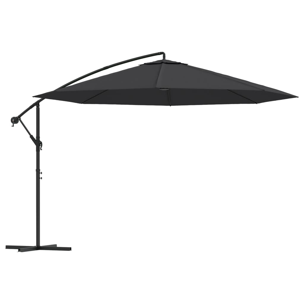 vidaXL Cantilever Garden Parasol with Aluminium Pole 350 cm Black