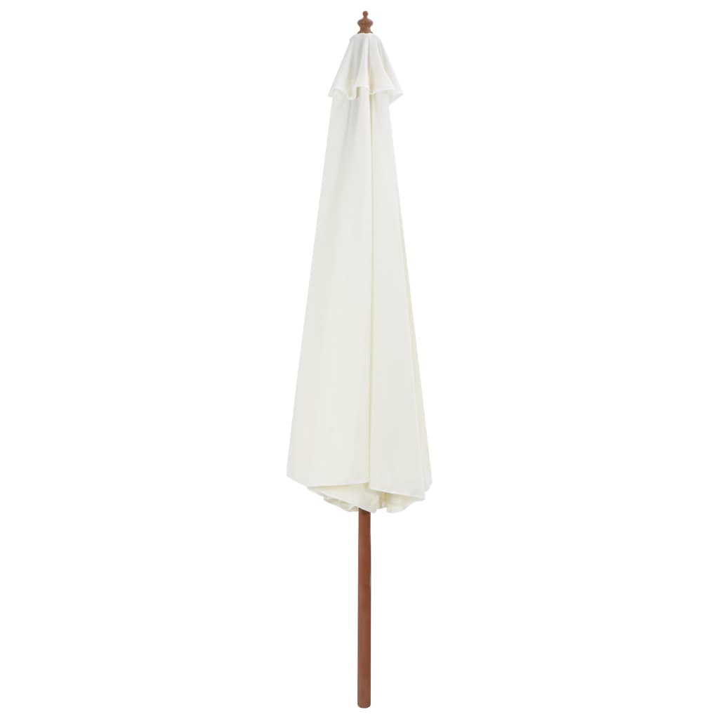 vidaXL Garden Parasol with Wooden Pole 350 cm Sand White