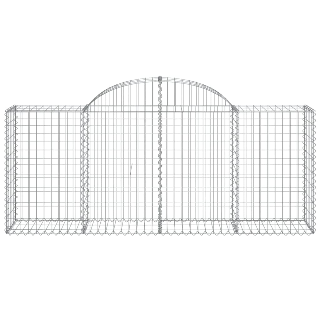 vidaXL Arched Gabion Baskets 11 pcs 200x50x80/100 cm Galvanised Iron