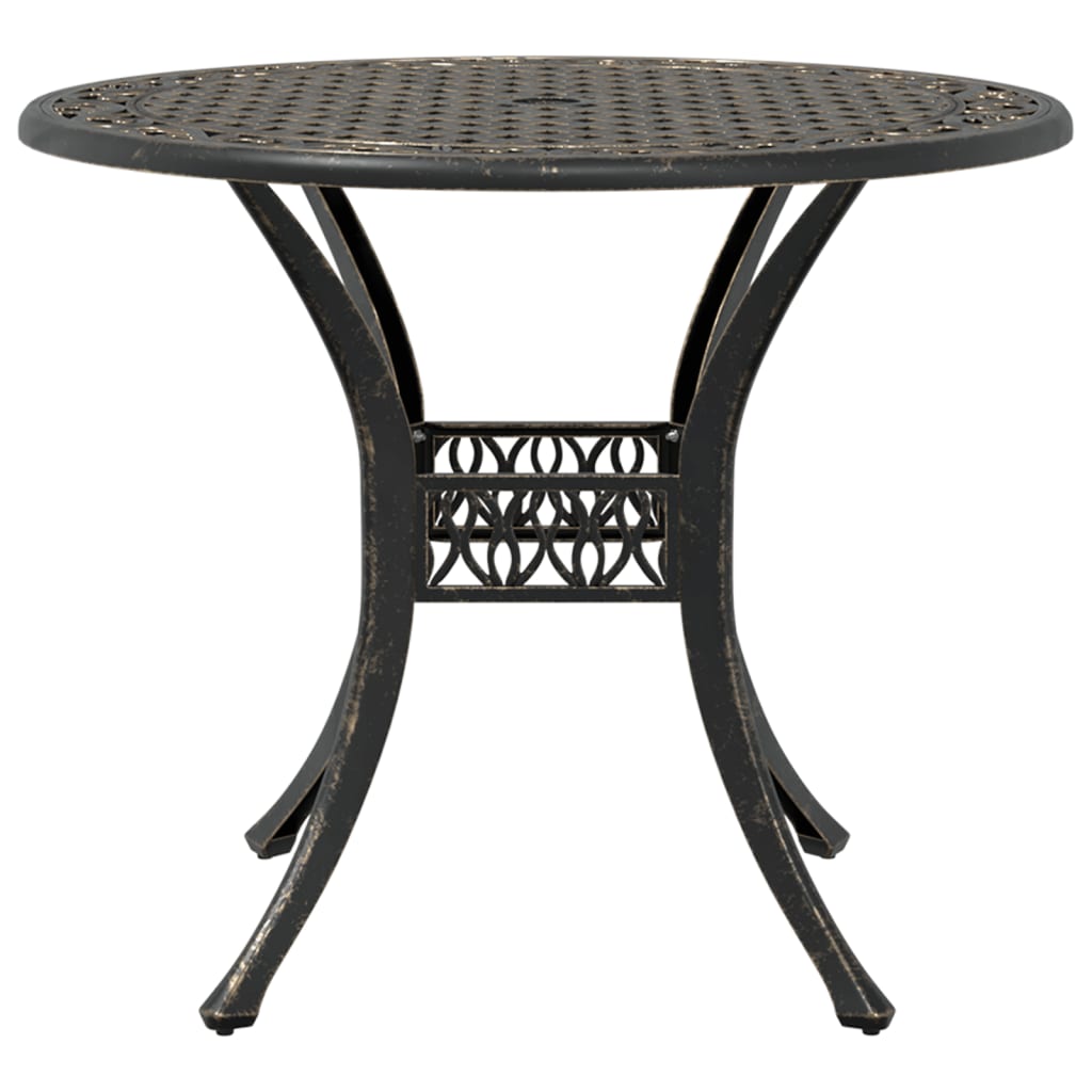 vidaXL Garden Table Bronze Ø90x75 cm Cast Aluminium