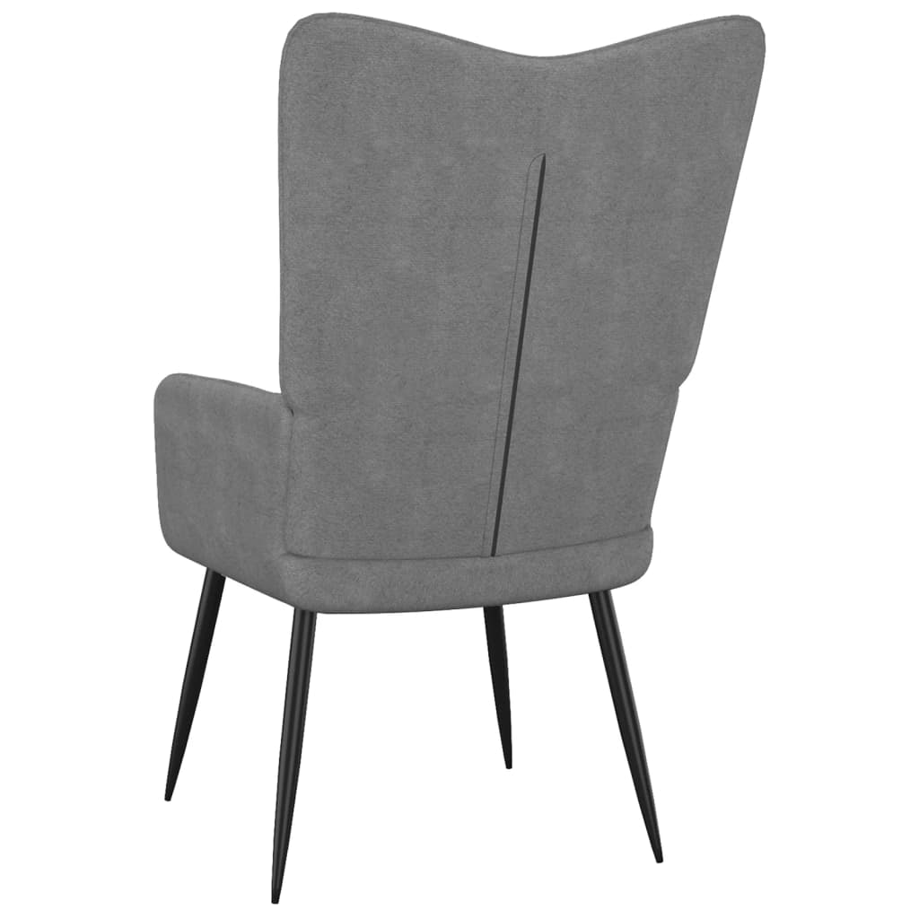 vidaXL Relaxing Chair with a Stool Dark Grey Fabric