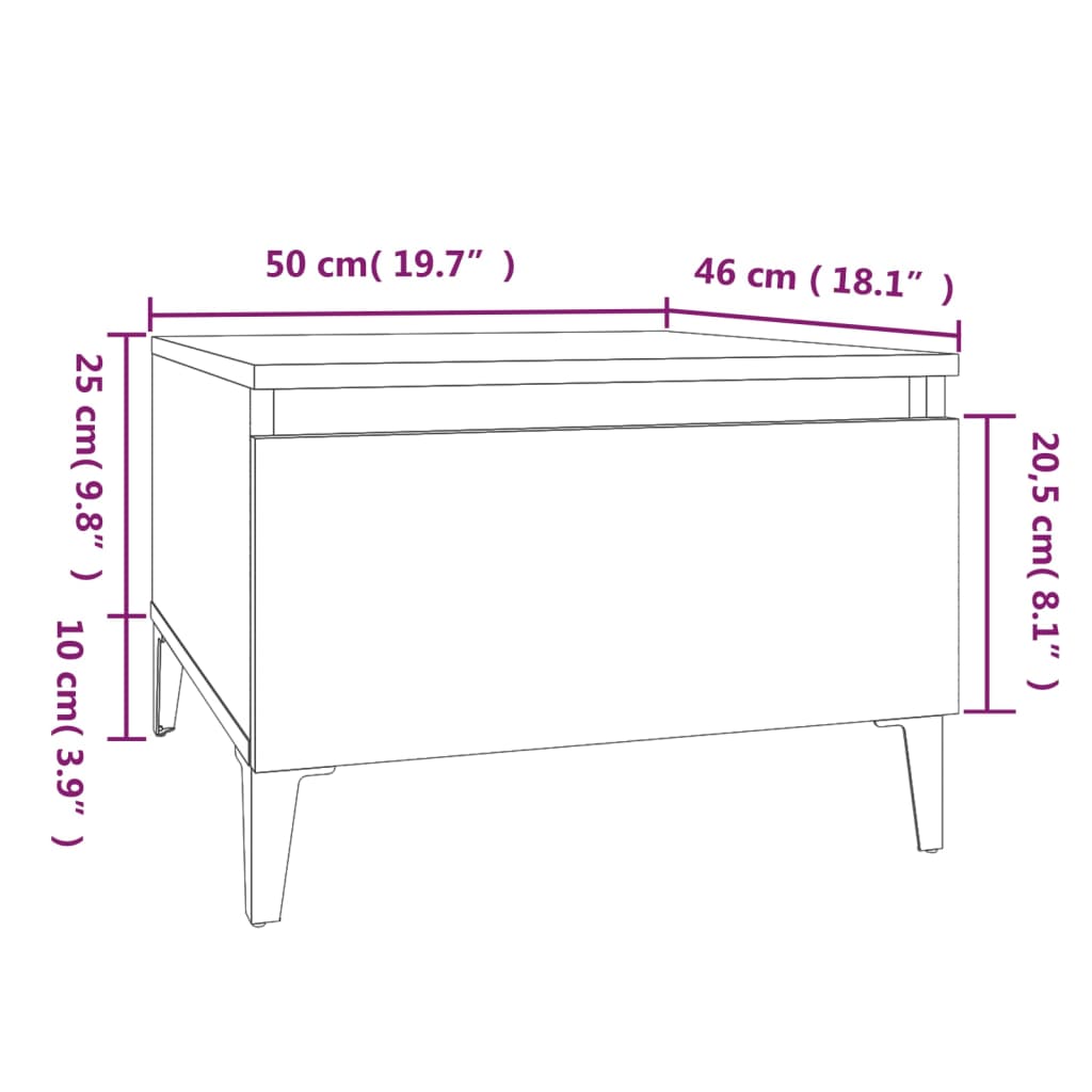 vidaXL Side Tables 2 pcs Sonoma Oak 50x46x35 cm Engineered Wood