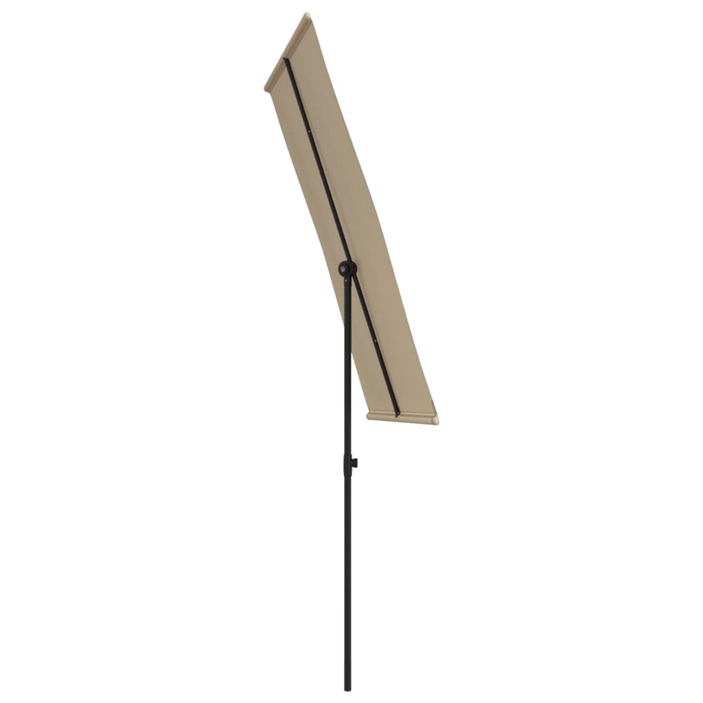 vidaXL Garden Parasol with Aluminium Pole 180x110 cm Taupe