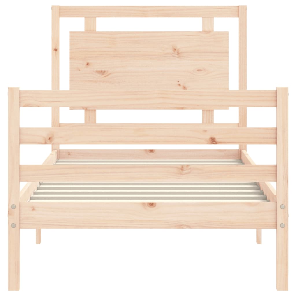 vidaXL Bed Frame without Mattress Single Solid Wood