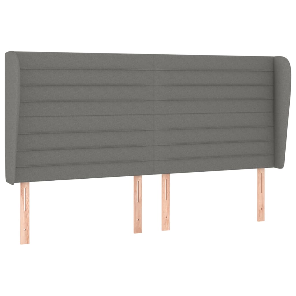 vidaXL Headboard with Ears Dark Grey 203 cm Fabric