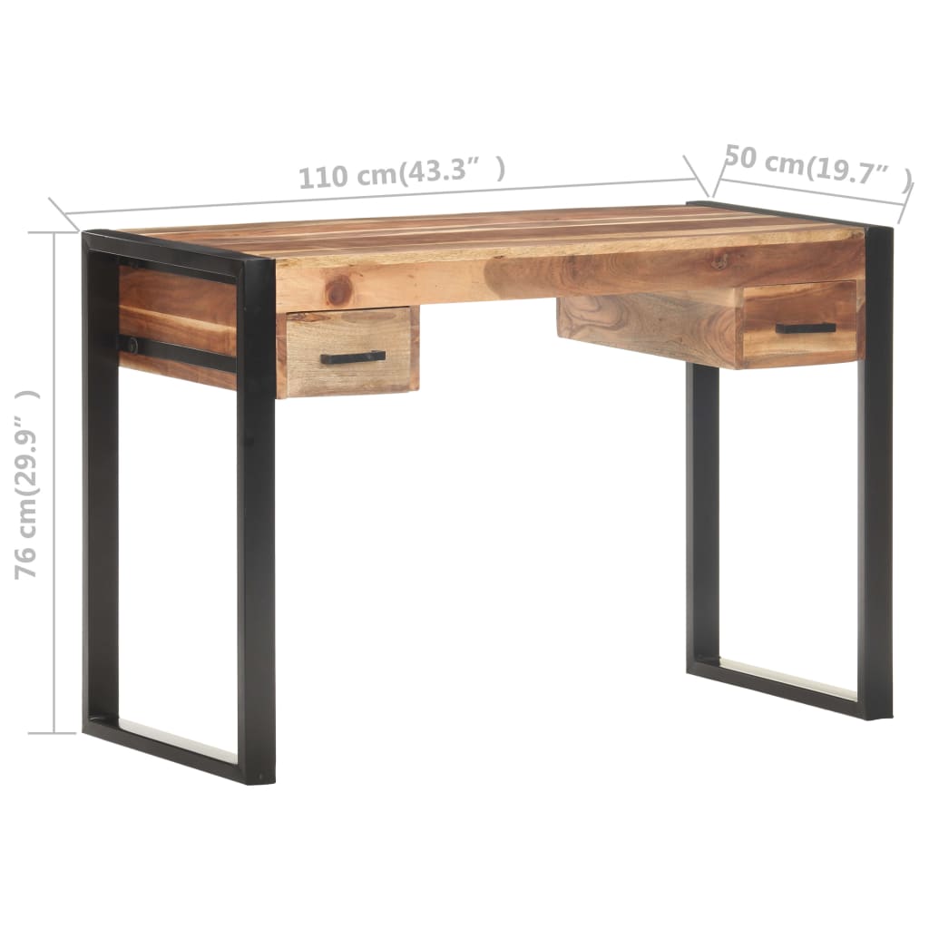 vidaXL Desk 110x50x76 cm Solid Wood