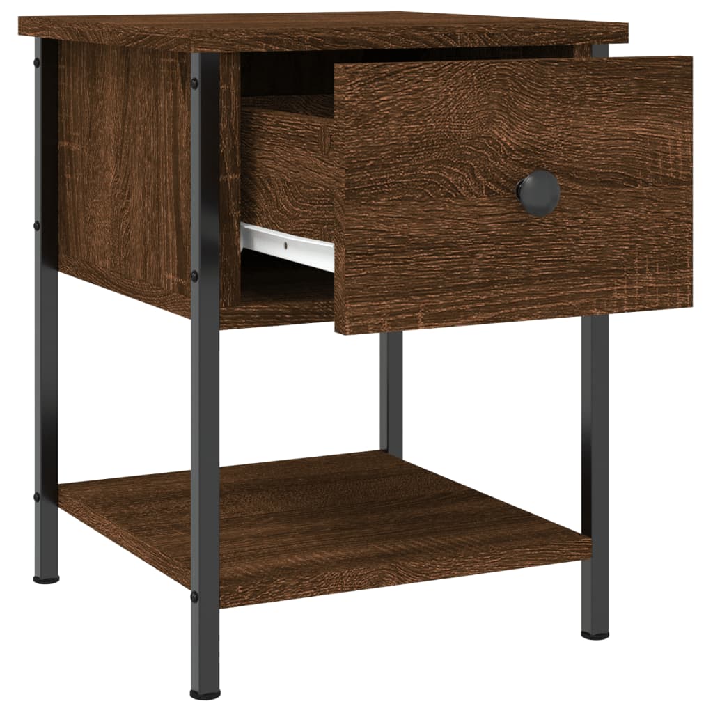 vidaXL Bedside Table Brown Oak 34x35.5x45 cm Engineered Wood