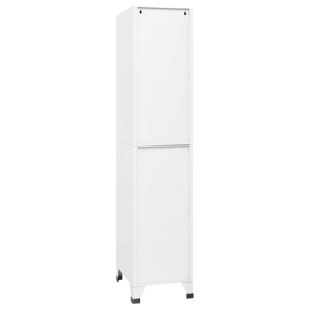 vidaXL Locker Cabinet White 38x45x180 cm Steel