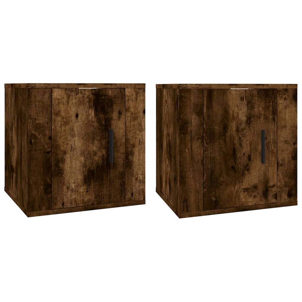 vidaXL Wall Mounted TV Cabinets 2 pcs Smoked Oak 40x34.5x40 cm