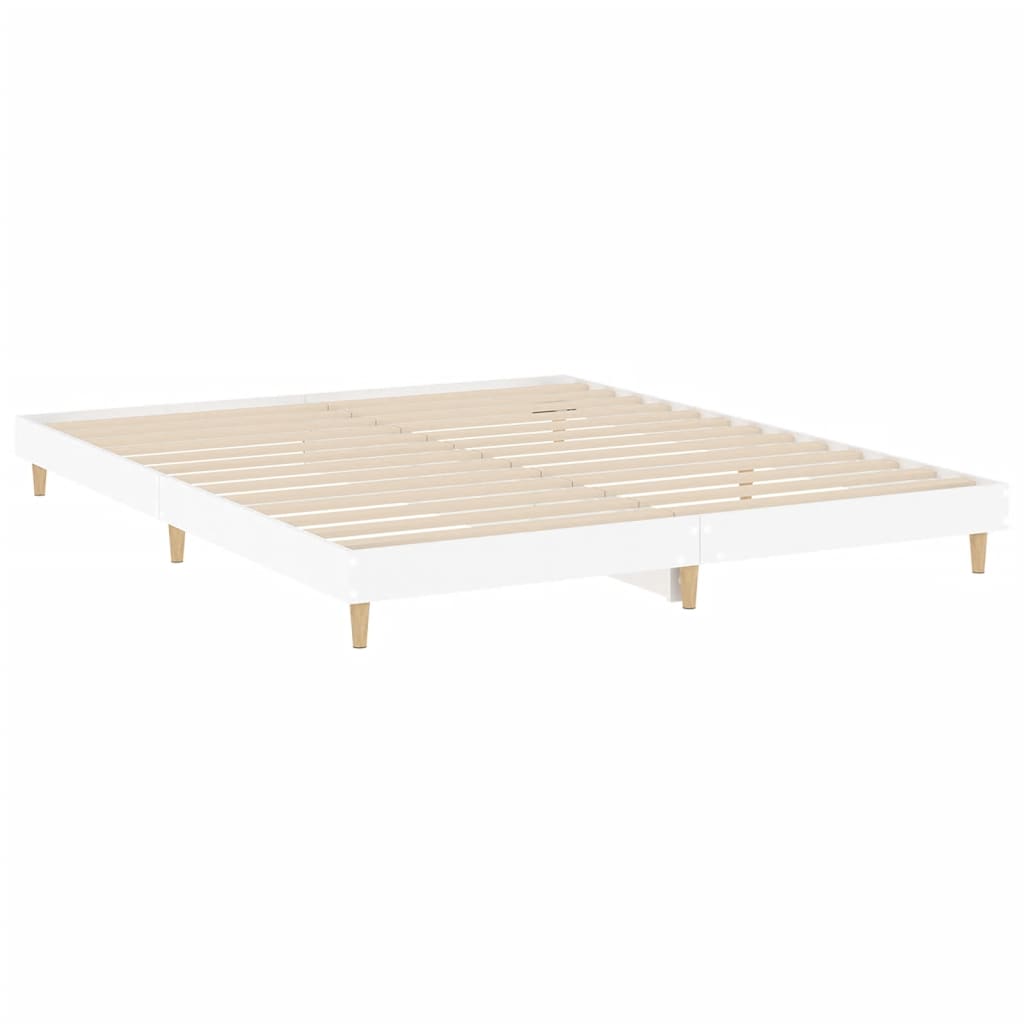 vidaXL Bed Frame without Mattress White 180x200 cm Super King Engineered Wood