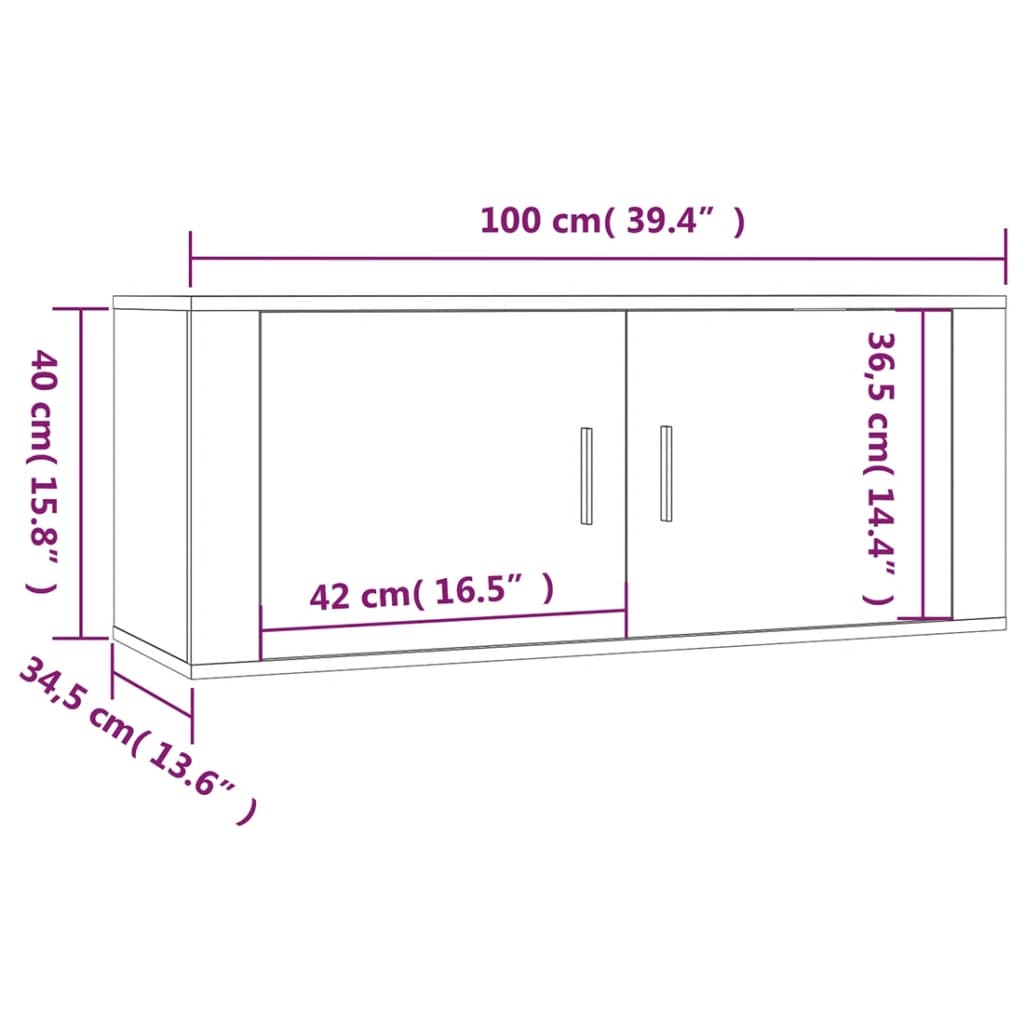 vidaXL 3 Piece TV Cabinet Set Grey Sonoma Engineered Wood