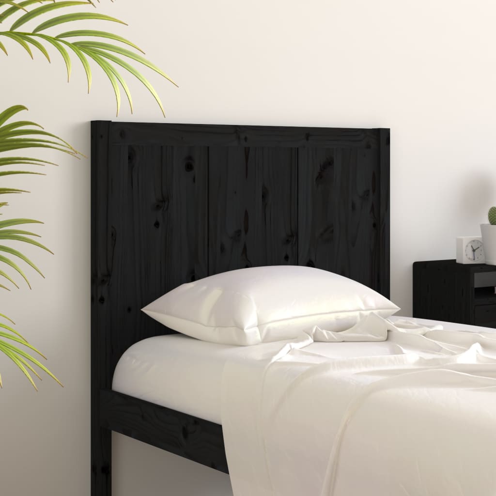 vidaXL Bed Headboard Black 95.5x4x100 cm Solid Pine Wood