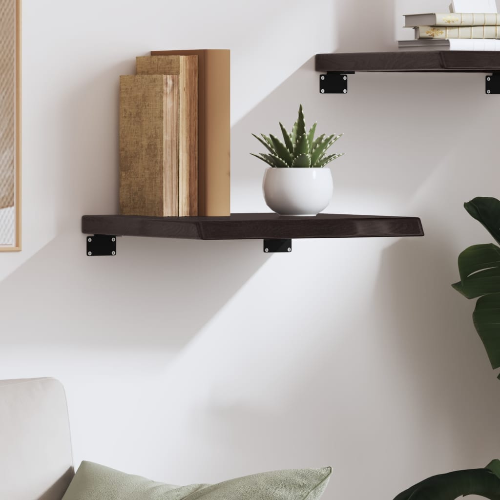 vidaXL Wall Shelf Dark Brown 40x40x(2-4) cm Treated Solid Wood Oak