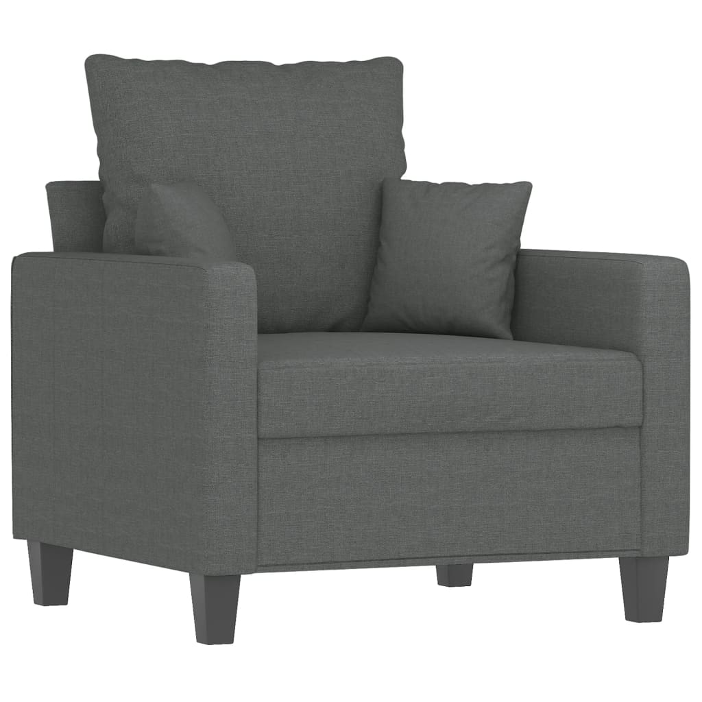 vidaXL Sofa Chair with Footstool Dark Grey 60 cm Fabric