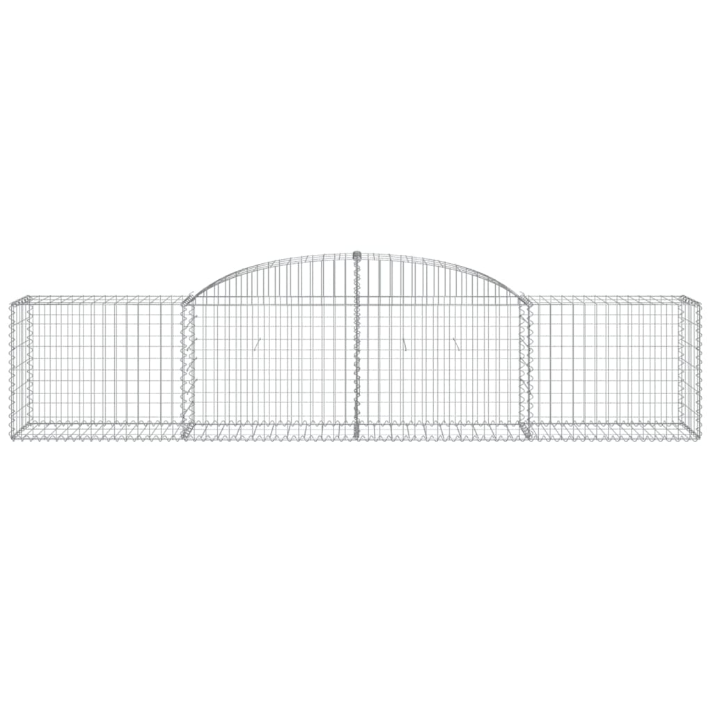 vidaXL Arched Gabion Baskets 4 pcs 300x50x60/80 cm Galvanised Iron