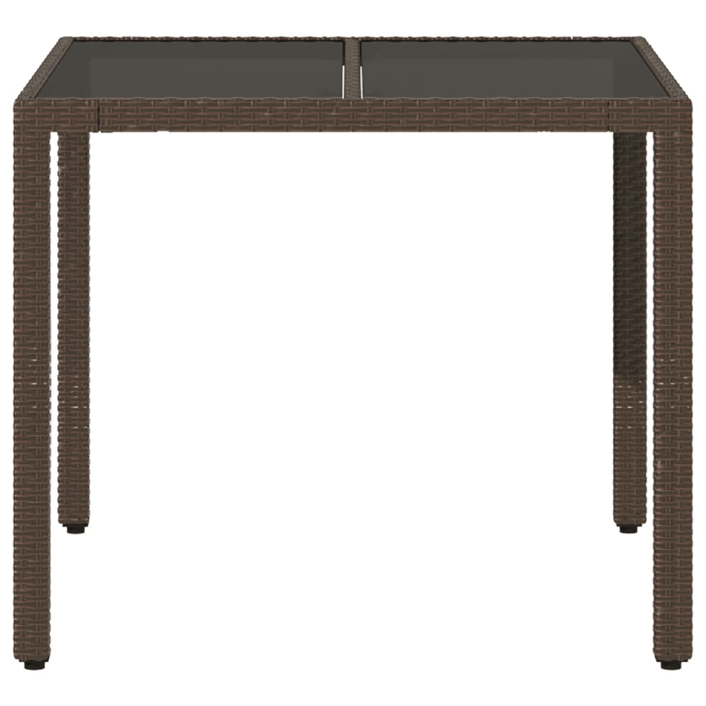 vidaXL Garden Table Brown 90x90x75 cm Poly Rattan