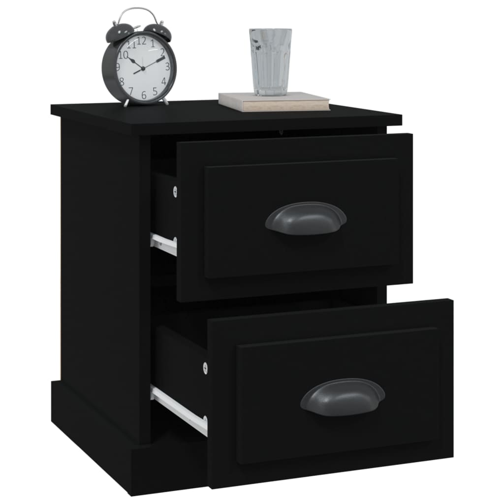 vidaXL Bedside Cabinet Black 39x39x47.5 cm Engineered Wood