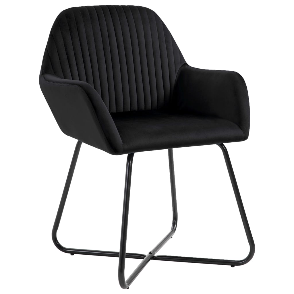 vidaXL Dining Chairs 6 pcs Black Velvet