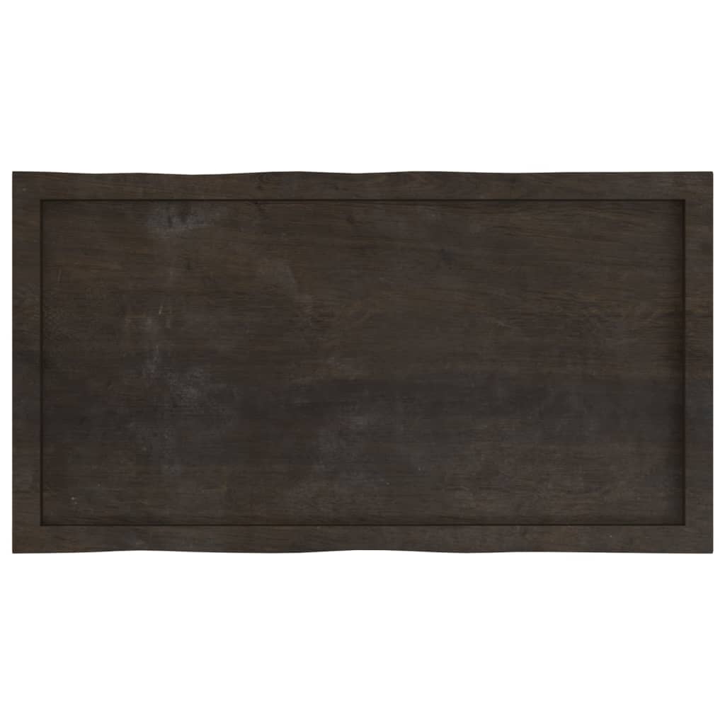 vidaXL Table Top Dark Brown 100x50x(2-6) cm Treated Solid Wood Live Edge