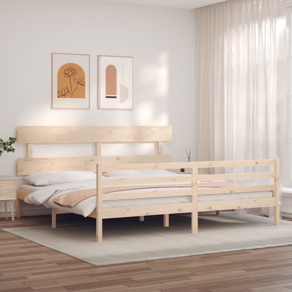 vidaXL Bed Frame without Mattress Super King Size Solid Wood