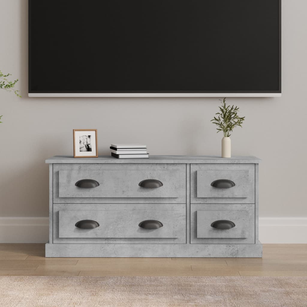 vidaXL TV Cabinet Concrete Grey 100x35.5x45 cm Engineered Wood