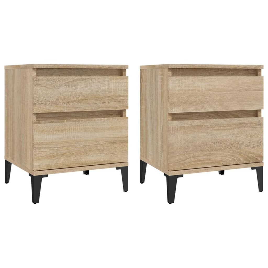 vidaXL Bedside Cabinets 2 pcs Sonoma Oak 40x35x50 cm