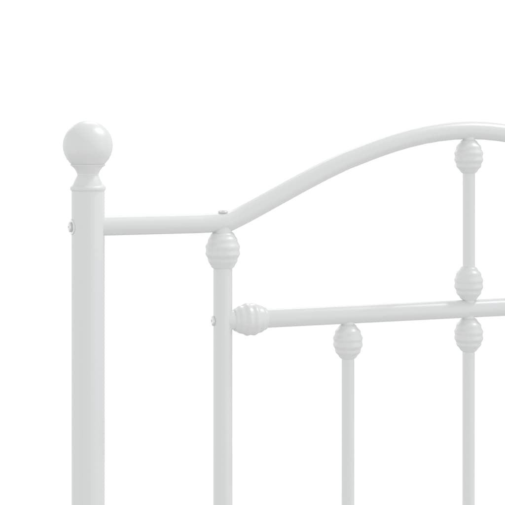 vidaXL Metal Bed Frame without Mattress with Headboard White 90x190 cm Single