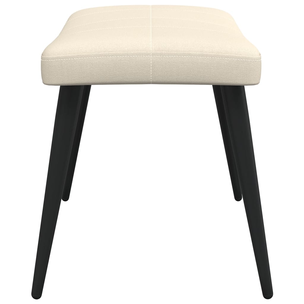 vidaXL Relaxing Chair with a Stool Cream Fabric