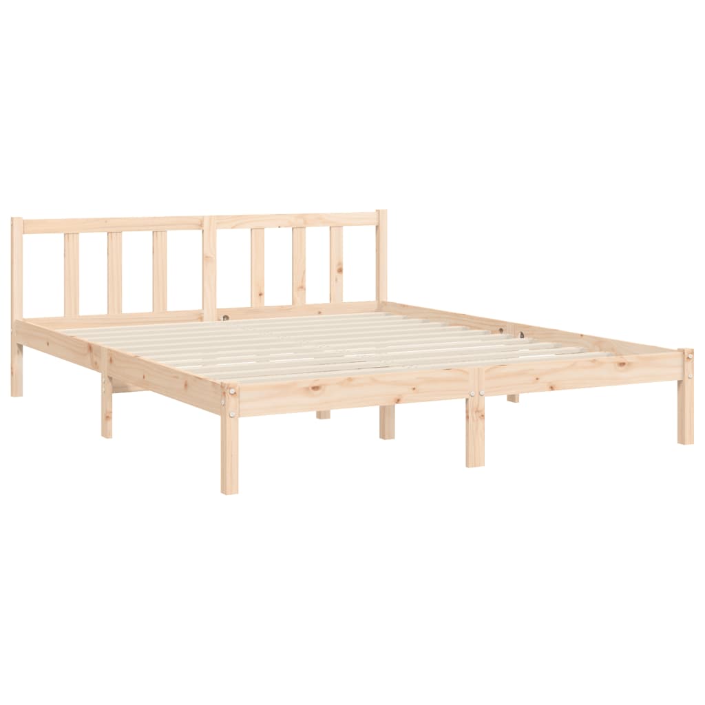 vidaXL Bed Frame without Mattress King Size Solid Wood Pine