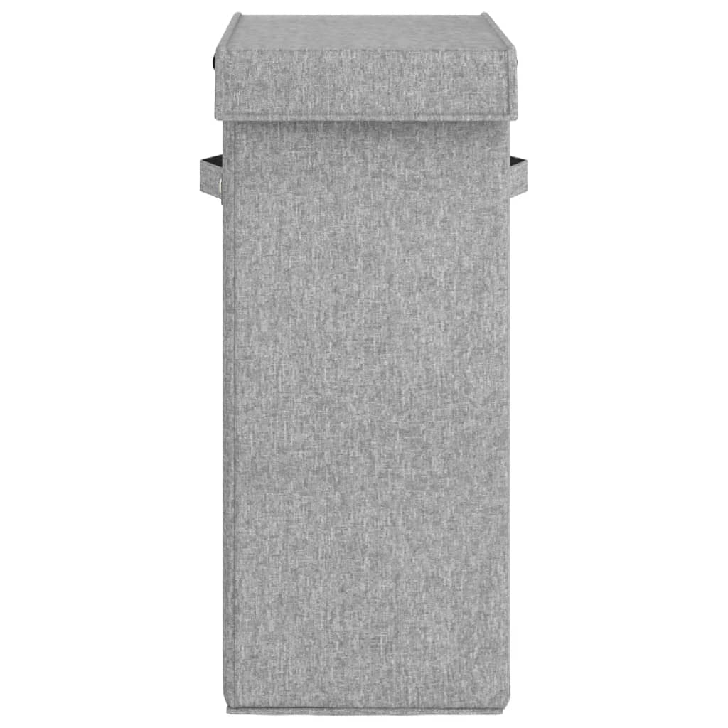 vidaXL Foldable Laundry Hamper Grey 26x34.5x59.5 cm Faux Linen Fabric