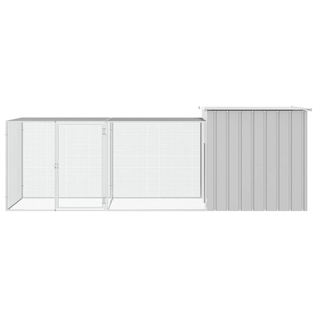 vidaXL Chicken Cage Grey 300x91x100 cm Galvanised Steel