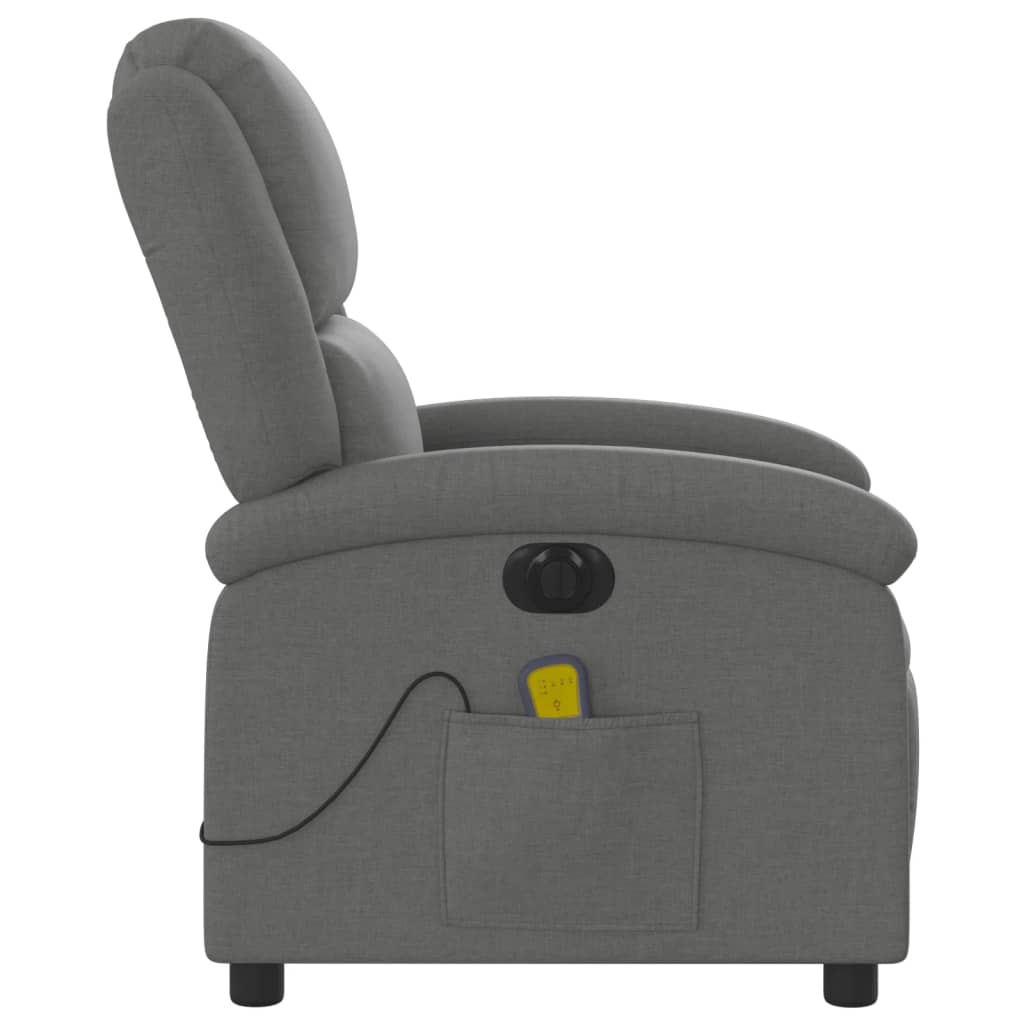 vidaXL Electric Massage Recliner Chair Dark Grey Fabric