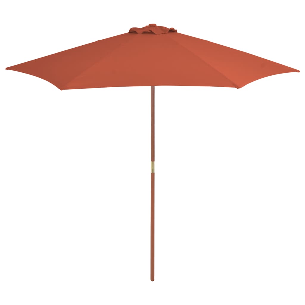 vidaXL Garden Parasol with Wooden Pole 270 cm Terracotta