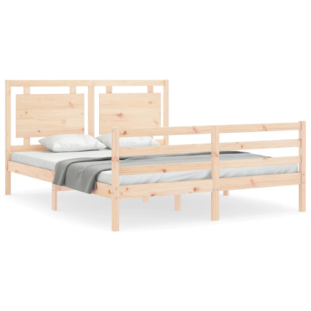 vidaXL Bed Frame without Mattress King Size Solid Wood